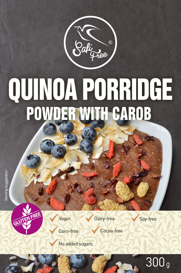 Quinoa porridge powder with carob